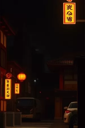 剧集《长夜邮差》夜路摩托车灯海报